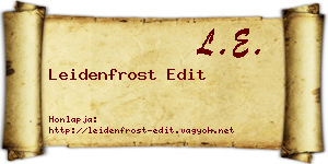 Leidenfrost Edit névjegykártya